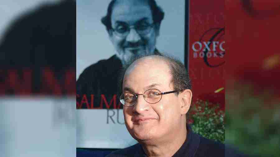 Salman Rushdie in Calcutta in the early 2000s, sometime after he had sort of waved off the threat of the fatwa issued on him and returned to public life. 