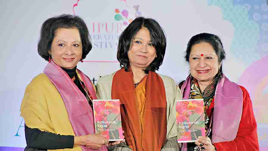 In the session Translating Tagore, Radha Chakravarty and Rosinka Chaudhuri were in conversation with Malashri Lal. The panel discussed Geetanjali, Tagore’s first book to receive the Nobel Prize for literature, why Tagore’s books get frequently translated and why he is relevant even today. Chaudhari and Chakravarty also talked about the difficulty in translating Tagore’s poetry from Bangla to English without