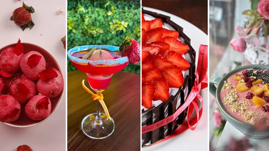 Valentine s Day Strawberry based food drinks smoothies