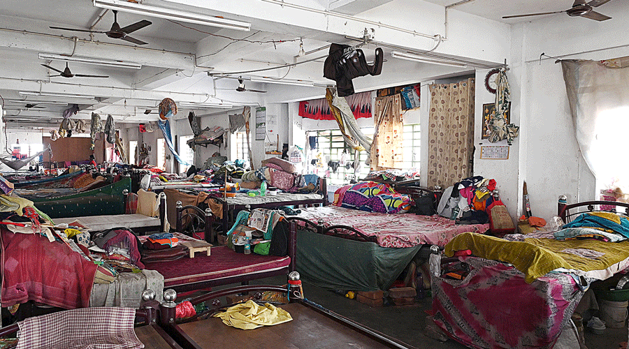 The shelter for homeless people in Kalighat.
