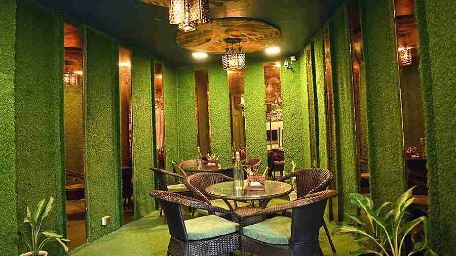 As the cafe is also associated with the cricket turf, the black cane upholstered furniture adds the vibe of dining in a stadium gallery but in a cafe atmosphere.