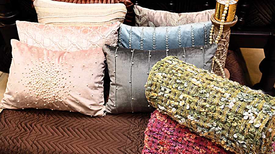 The latest collection of bed linen, rugs, cushions and other furnishings available in cottons, velvets, chenilles, brocades, lace, jacquard and quilted textures, is luxurious, stylish and the perfect choice for wedding gifts or bridal trousseau