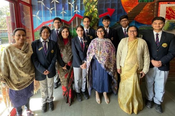 Amity International School’s Semifinalist Students with the Professors