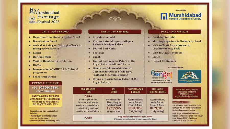 Programme schedule for Murshidabad Heritage Festival 2023 
