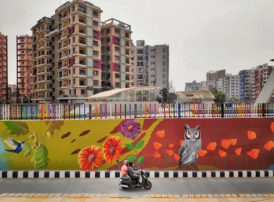 Colourful graffitis grace the newly opened New Town underpass 