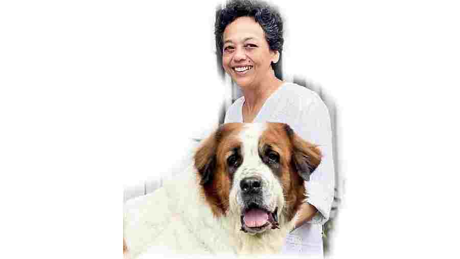 Anuradha Roy with Lucy at her FE Block home