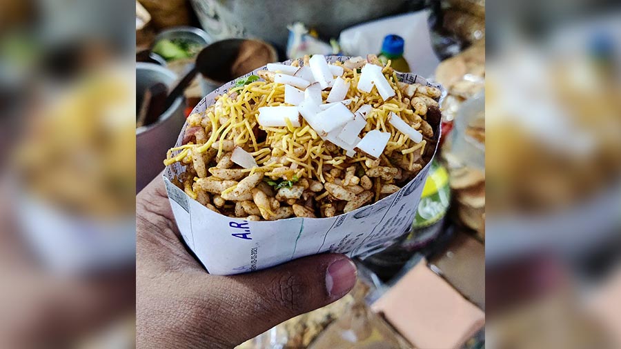 Jhal muri never fit into a five-star menu — the reason is that it is too large, too limitless with its jungle of flavours and tumult of taste; it fits into a little pouch made from recycled patrika