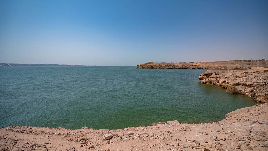 Lake Nasser formed by the Aswan High Dam on the Nile River