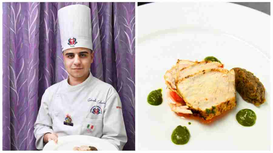 Gabriele Columbo from Italy, a contestant in Group A, made Italian Memorise. “I feel very lucky to participate in this competition in India. I love the challenges presented to us. I hope the judges like my Italian dish,” said Gabriele.