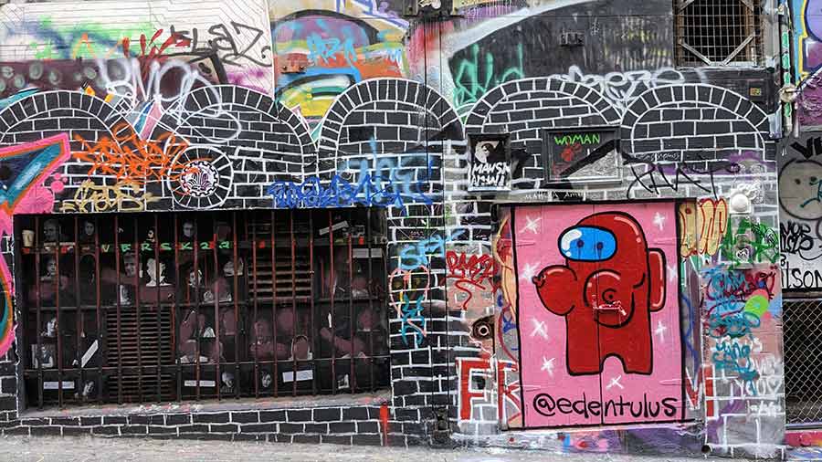 Each time you visit Hosier Lane, it is bound to look different as the art is constantly changing. You will find street art, graffiti, stencil art, mural painting, paste-ups and installations