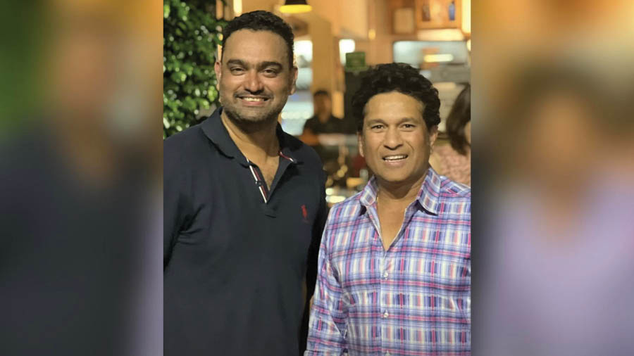 Martins’ Goa restaurant Cavatina is a favourite with many Indian cricketers including (right) Sachin Tendulkar  