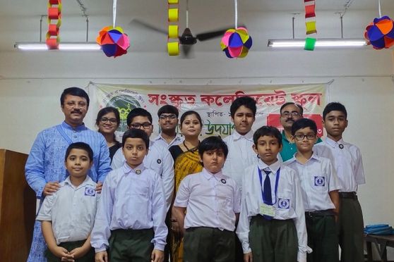 The International Mother Language Day was celebrated at Sanskrit Collegiate School, with sobriety, where teachers & students participated in cultural activities to mark the occasion.The prog. was inaugurated by Sri Arunabha Adak, Asstt Master-in-Charge, who iterated the significance of the occasion. Sri Tapan Kumar Malik, the Bengali teacher of the school, spoke on the importance of the Bengali language and its  prospect in modern technological lexis.  Students from pre-primary to Class XII took part in recitation and songs and paid respect to the martyrs of the language movement. Teachers Sri Partha Pratim Sarkar, Sri Shanka Shekhar Sarkar, Sri Sanjay Pal, Smt. Piyali Bhattacharya & Smt Pallabi Mitra also participated in the cultural programme. The prog was attended by the recently retired Head Master Sri Debabrata Mukherjee.