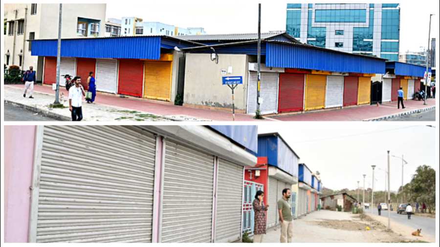 Sheds built for hawkers near Ecospace in New Town