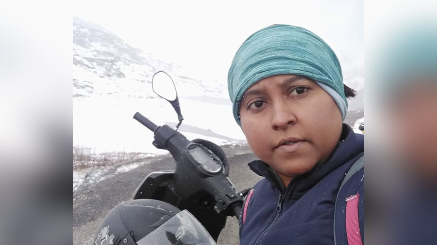 Pranita Das has taken on North Bengal roads on her scooter