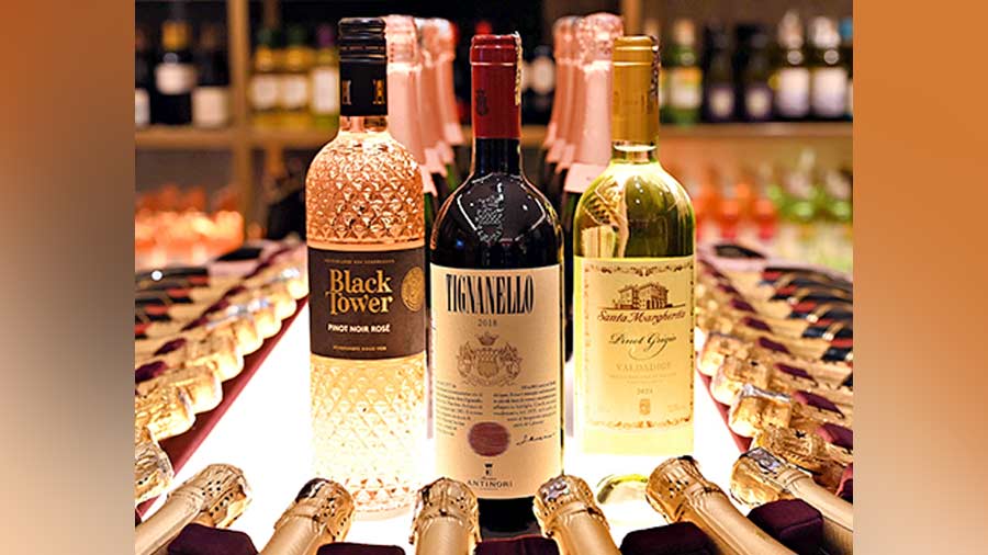 Most expensive wines: Santa Margherita Pinot Grigio (Italian white wine): Rs 3,490 Black Tower Pinot Noir (German Rosé): Rs 2,250 Marchesi Antinori Tignanello (Italian red wine): Rs 26,415