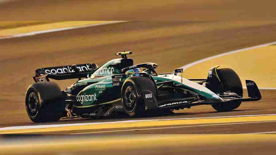 Aston Martin’s Fernando Alonso was near the top of the lap time tables in Pre-season testing