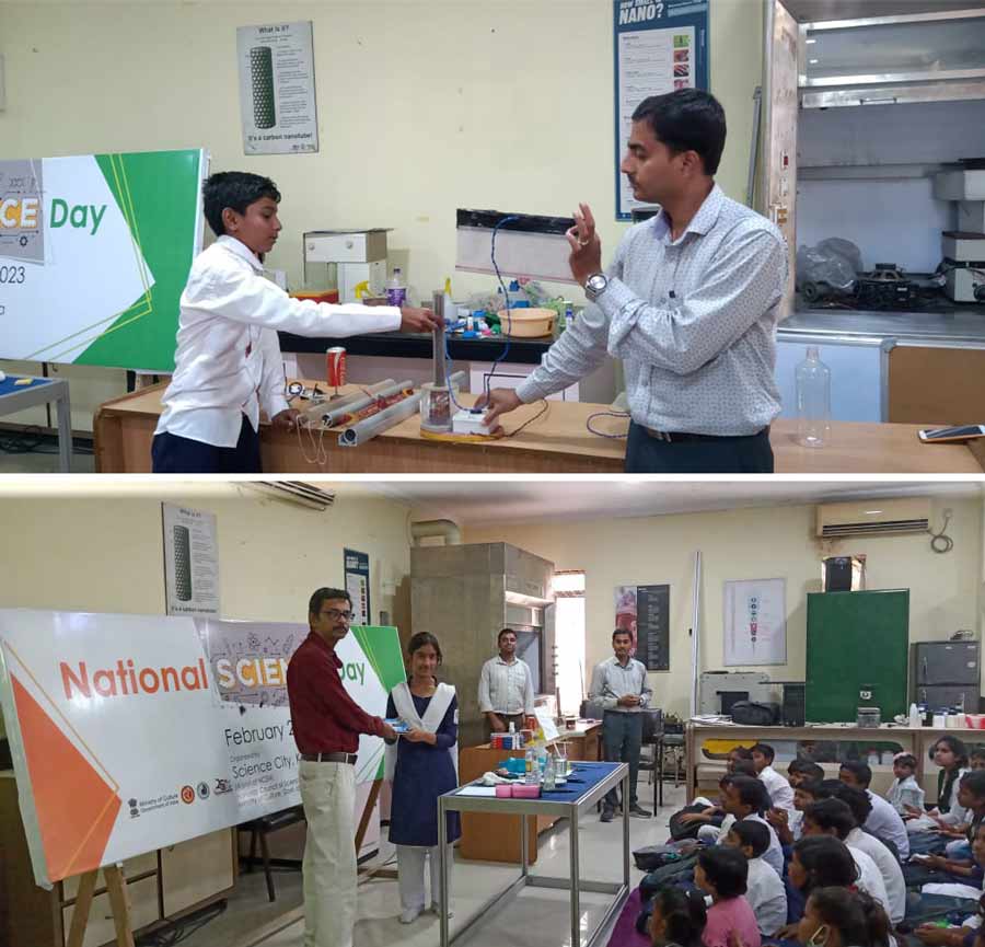 Science City organised an experiment-based science quiz and a science demonstration lecture on electromagnetic induction to mark National Science Day on Tuesday