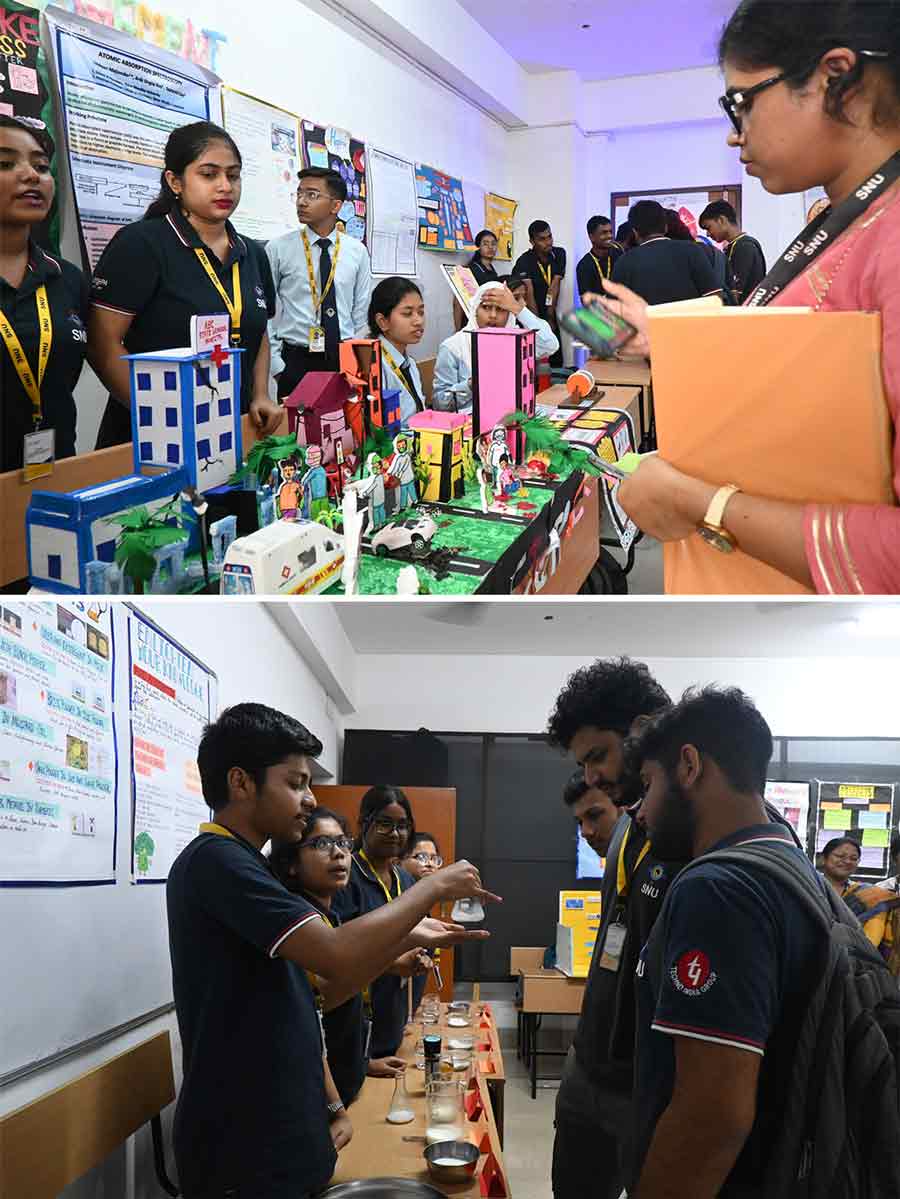 Students of Sister Nivedita University celebrated National Science Day with exhibitions, models and science experiments
