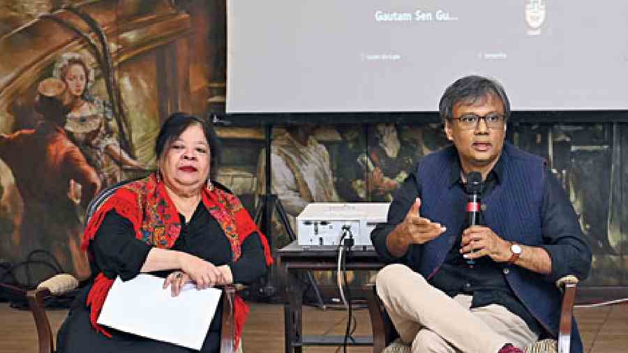 Julie Banerjee Mehta and Amit Chaudhuri at The Bengal Club, in December. 