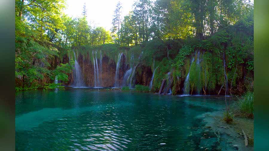 Waterfalls in the upper sections of the Plitvice Lakes