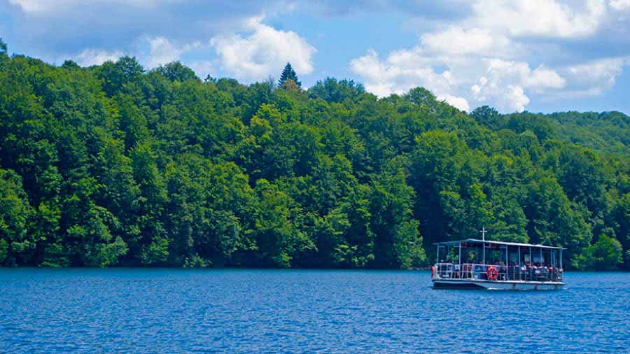Battery ferry across the Kozjak Lake, the largest of the Plitvice Lakes