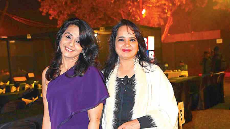 “I have been coming here for the last 15 years and came this year, too, as the event sounded very happening. We became friends during the Covid pandemic. This is our first New Year’s Eve together,” said jewellery designer Shailja Agarwal (left), whose New Year resolution is “Be positive.” Homemaker Vinita Agarwal said, “I want to just enjoy today and will think about my New Year resolution tomorrow.”