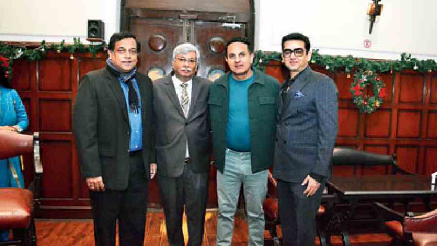 (L-R) The Saturday Club vice-president Shayak Gupta, president Rahul Johri, entertainment convenor Sanish Magon, and sports convenor Mohit Madan. “I want to wish all the members a very happy, proseprous, successful new year. This year was the first one where we had underpriviledged kids from SICW come to our Christmas carnival and play with the members’ kids, and received gifts,” said Rahul Johri. “We are very happy to be presenting a complete range of entertainment to the members, one that ranges from Western classical to Bollywood and instrumental. I wish 2023 to be a great year for everyone,” said Shayak Gupta. “I think my president and vice-president have said it all. From the entire entertainment team at The Saturday Club, I wish everyone a happy, healthy, and prosperous 2023,” said Sanish Magon.