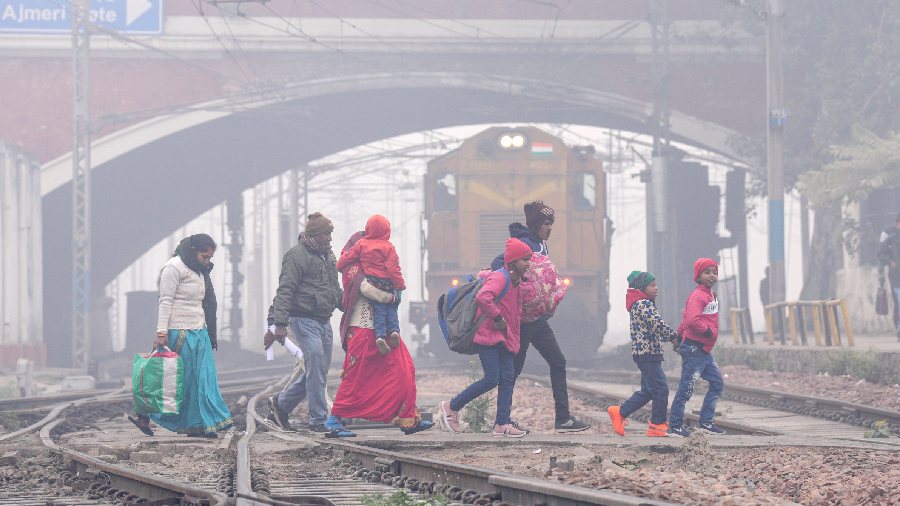 Around 29 trains have been delayed by two to five hours due to foggy weather, a railway official said. Around 15 flights were delayed and one flight was diverted due to bad weather, officials at the Indira Gandhi International Airport said. 