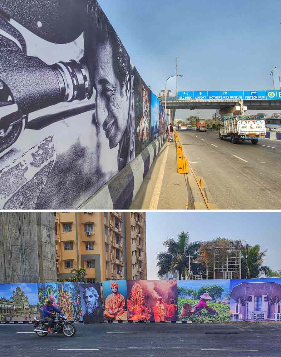 New Town roads have been decked up with huge billboards for the G20 summit. The three-day summit began in Kolkata on Monday, January 9