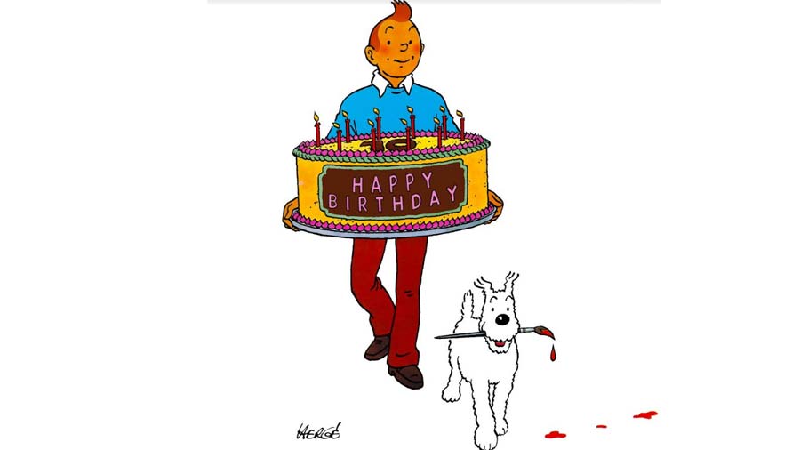 The Musée Hergé put up this artwork to celebrate Tintin’s birth anniversary with a note, ‘On 10 January 1929, a young reporter boarded a train from Brussels to Moscow accompanied by his dog, Snowy. It was the start of Tintin's first great adventure…’