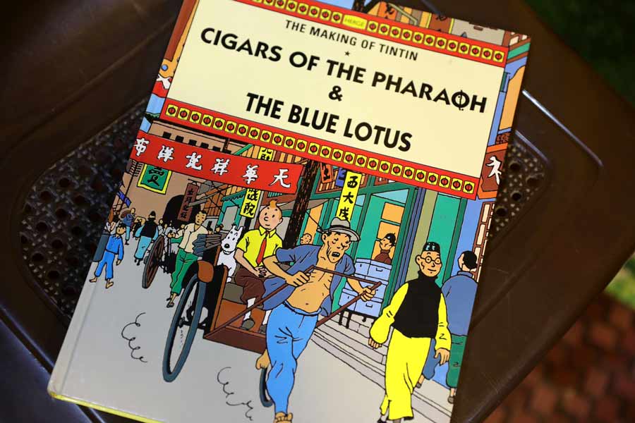 “The book that I have, has four volumes in total. I hunted it for 22 years before getting my hands on the rare volume. Slowly, I collected them all. The one I’ve brought today is 'The Blue Lotus' and 'Cigars of the Pharaoh'. There is also one about the Incas,’’ Bhattacharya added