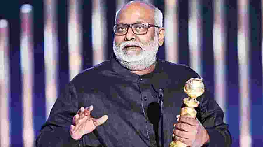 “Thank you very much HFPA for this prestigious award... I am very much overwhelmed...This award belongs to... my brother and director of the film SS Rajamouli for his vision. I thank him for his constant trust in my work and support... Mr Prem Rakshit, who animated the song... Kala Bhairava, who gave wonderful arrangements for the song and Mr Chandrabose for his wonderful words as a lyricist... NT Ramarao and Ram Charan, who danced with full stamina for the song”— music composer M.M. Keeravani after accepting the Best Original Song Golden Globe award for Naatu naatu, the first Asian song to win the honour.
