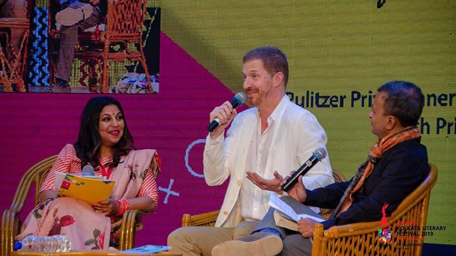 Priti Paul in conversation with Pulitzer Prize winner Andrew Sean Greer and Sandip Roy at AKLF 2019
