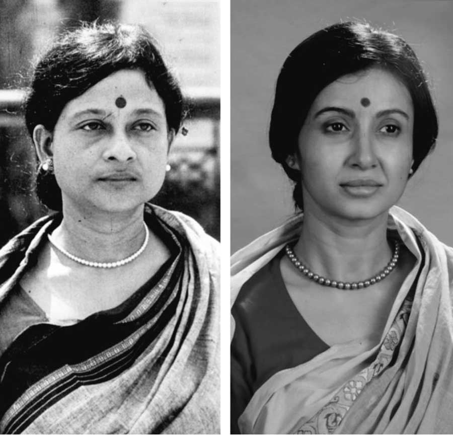 (L-R) Mrinal Sen’s wife Geeta Sen; Monami Ghosh as Geeta Sen. 