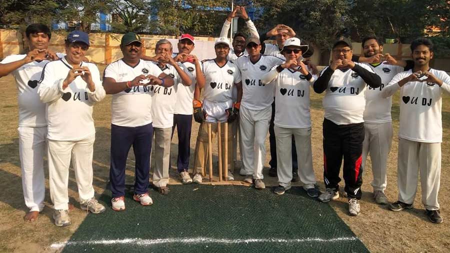 BGHS alumni association players at the RN Mukherjee Memorial Cricket Match, where Judhajit Mukherjee played a starring role