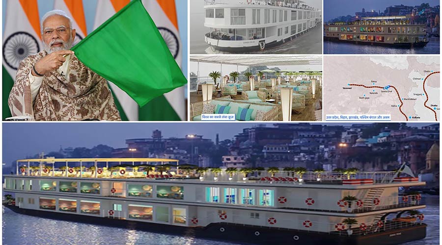 Prime Minister Narendra Modi flags off world’s longest river cruise - MV Ganga Vilas in Varanasi via a video conference on Friday.