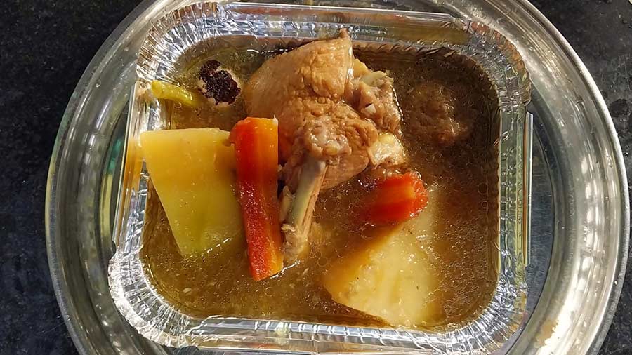 A closer look at the chicken stew