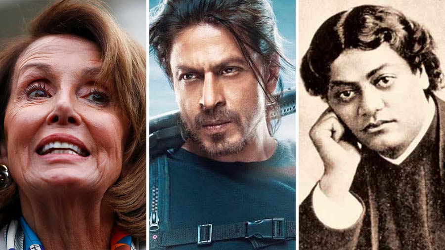 (L-R) Nancy Pelosi, Shah Rukh Khan and Swami Vivekananda are among the newsmakers of the week