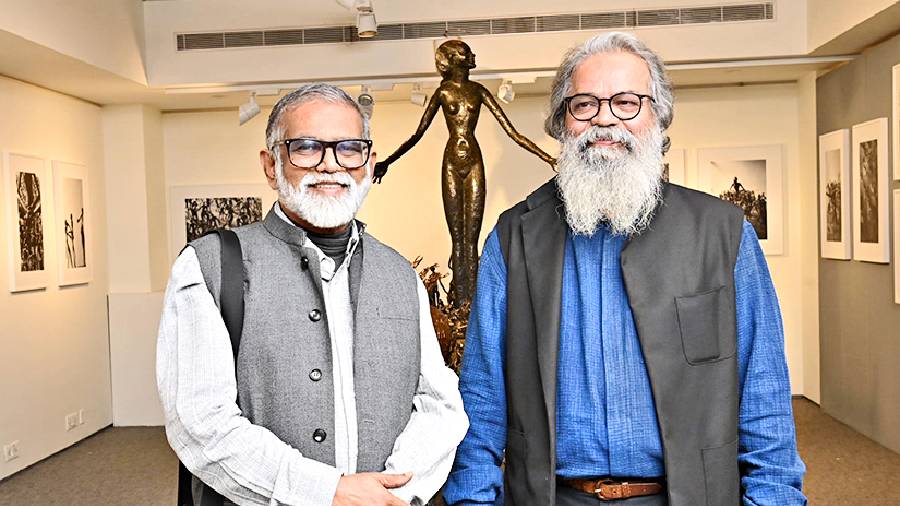 K.S. Radhakrishnan with curator R. Siva Kumar