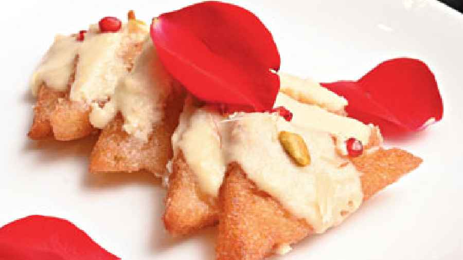 Fried goodness of the syrupy Shahi Tukda was a hit on the dessert menu