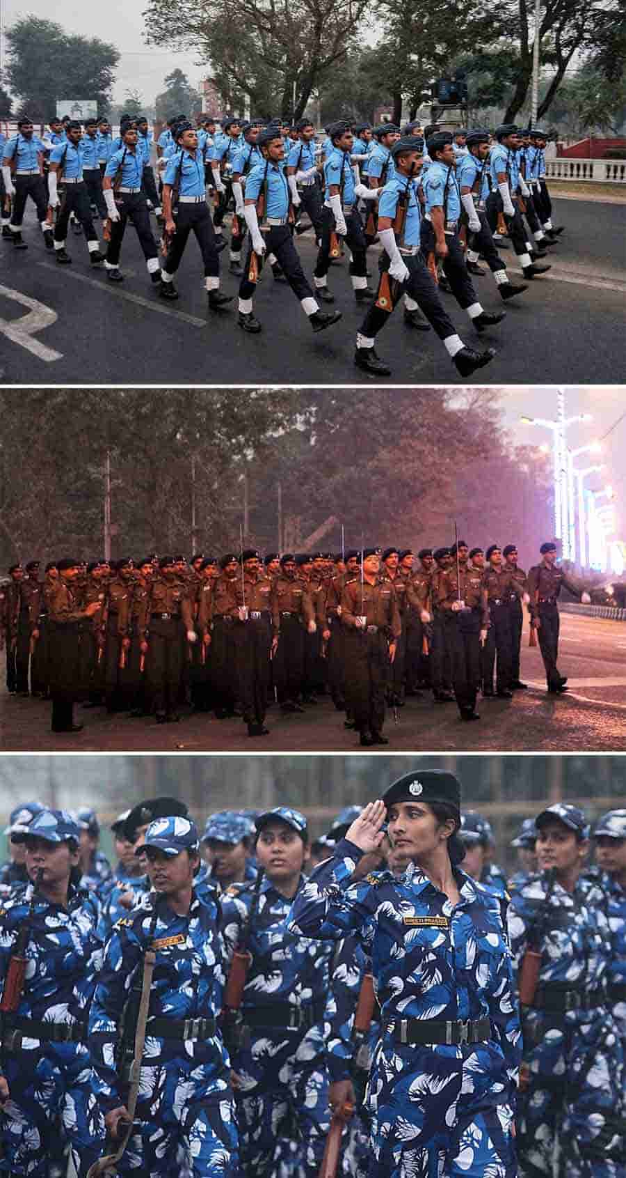 Rehearsals for Republic Day Parade on Red Road in full swing on Wednesday
