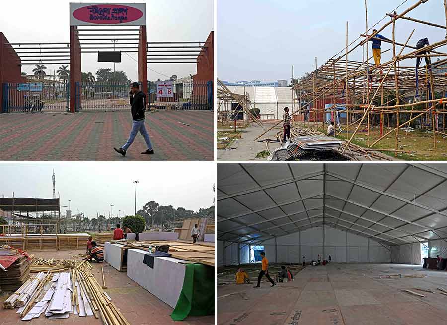 Preparation for the 46th International Kolkata Book Fair at Boimela Prangan underway. The event will be inaugurated at 2pm on January 30 by chief minister Mamata Banerjee. The fair will be open to visitors between January 31 and February 12