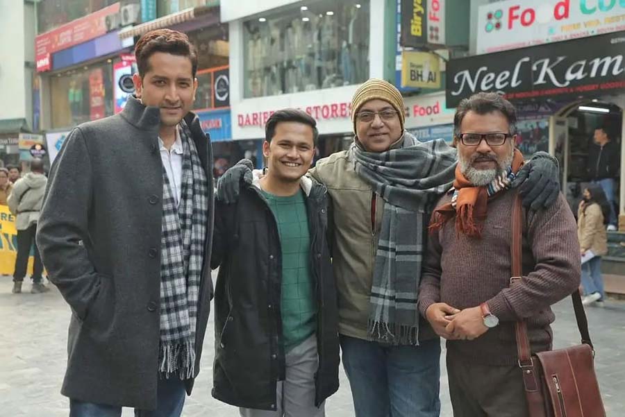 Parambrata Chattopadhyay, Rwitobroto Mukherjee, Arindam Sil and Rudranil Ghosh in Gangtok for ‘Shabash Feluda’