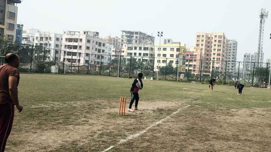 An informal match being played on the DC Block ground