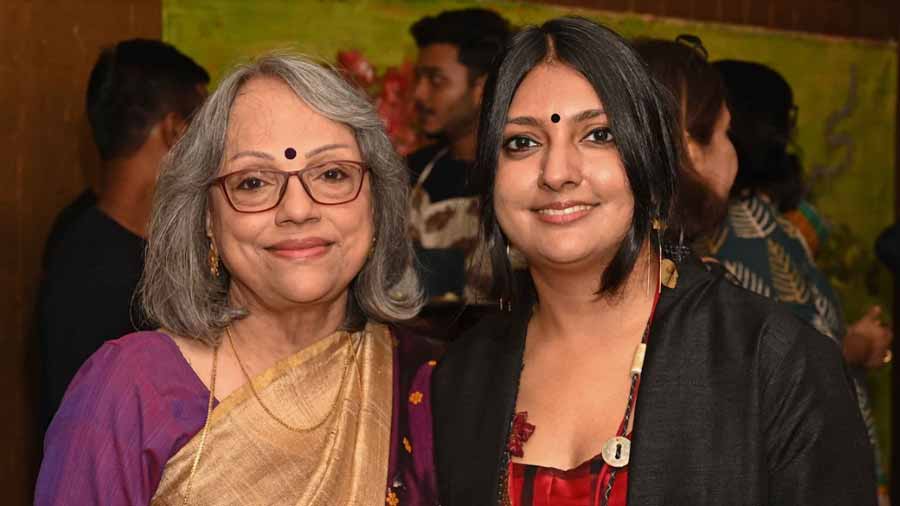 The founders of Sienna Cafe, Shanta Ghosh (left) and Shuli Ghosh, at whose residence the dinner was held