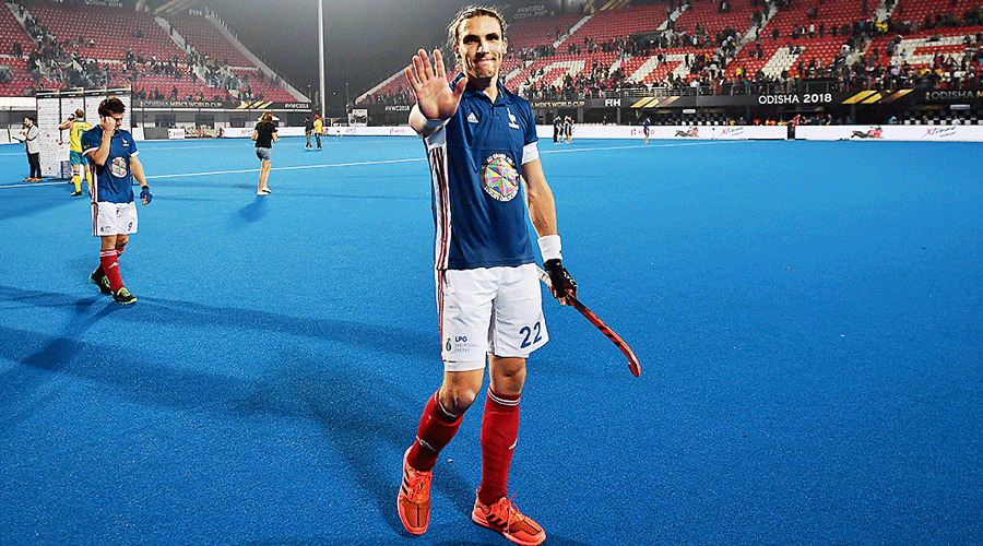 France captain Victor Charlet, who scored four goals versus Argentina, after the match on Friday.