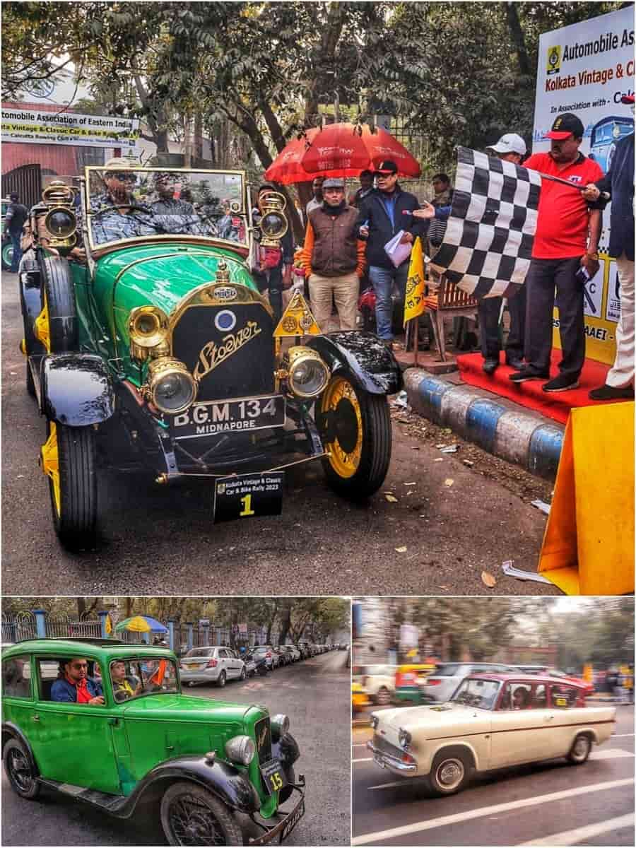 The Kolkata Vintage and Classic Car and Bike Rally 2023 hosted by the Automobile Association of Eastern India was flagged off from Calcutta Rowing Club on Sunday morning. About 100 vintage cars participated in the rally