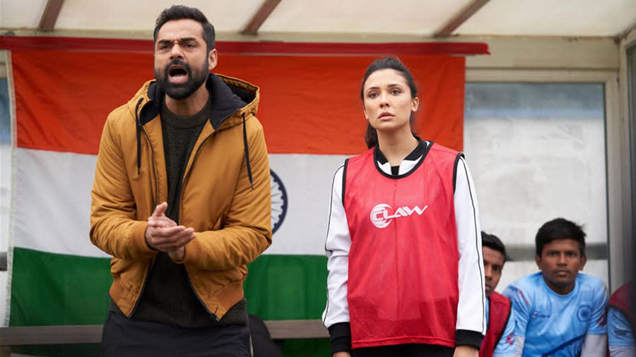 (L-R) Abhay Deol and Emily Shah in Jungle Cry. 