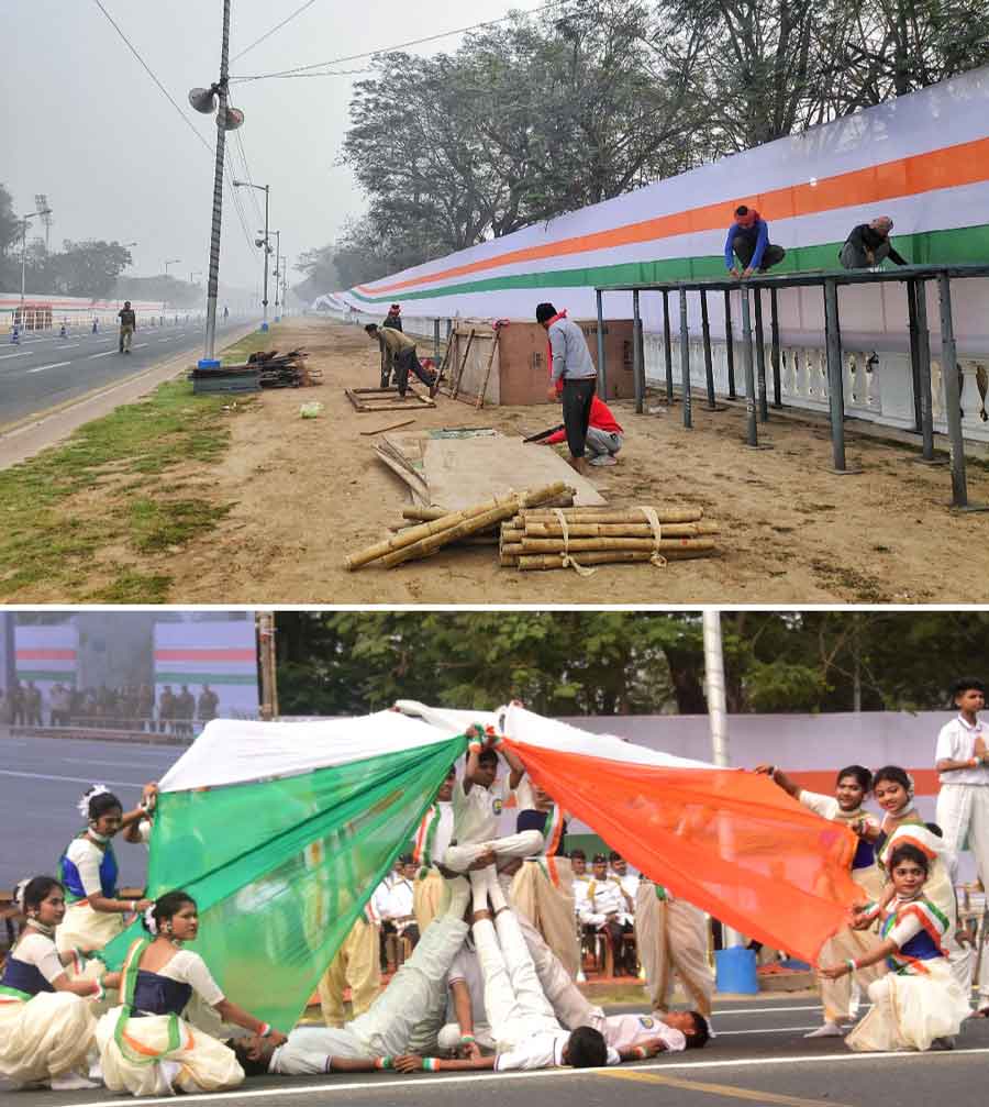 Preparations for Republic Day are going on in full swing at Red Road. Performers rehearse for D-day on Tuesday morning