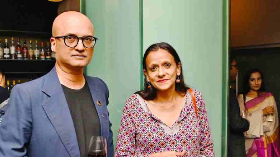 Poet Jeet Thayil with Smita Tharoor